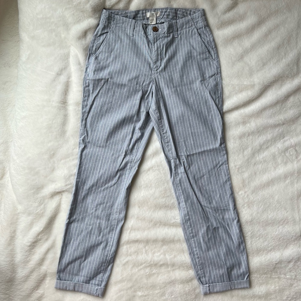 H&M Striped Pants Light Blue Size 4